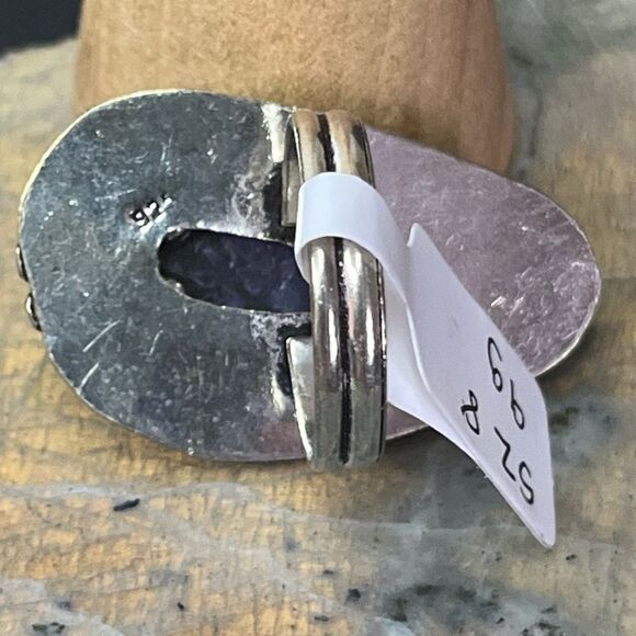 Artisan Charoite 925 Silver Ring Sz 8 - Picture 6 of 9